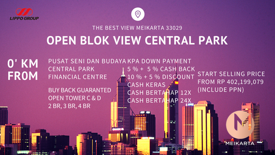 harga unit terbaik depan central park meikarta