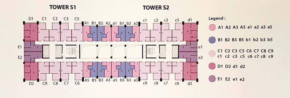 design lantai tower S apartemen meikarta