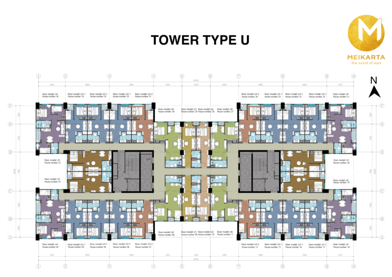 floorplan design apartement tower tipe u