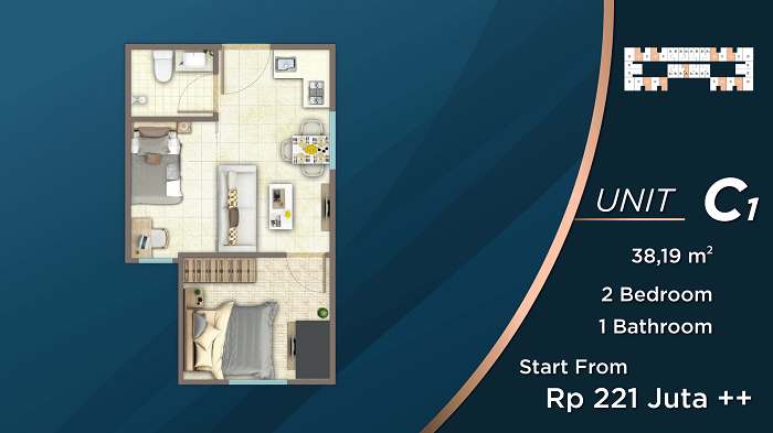 1 br meikarta tipe c1 tower t