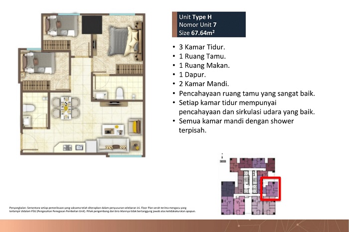 info detail 2 br unit h tower D